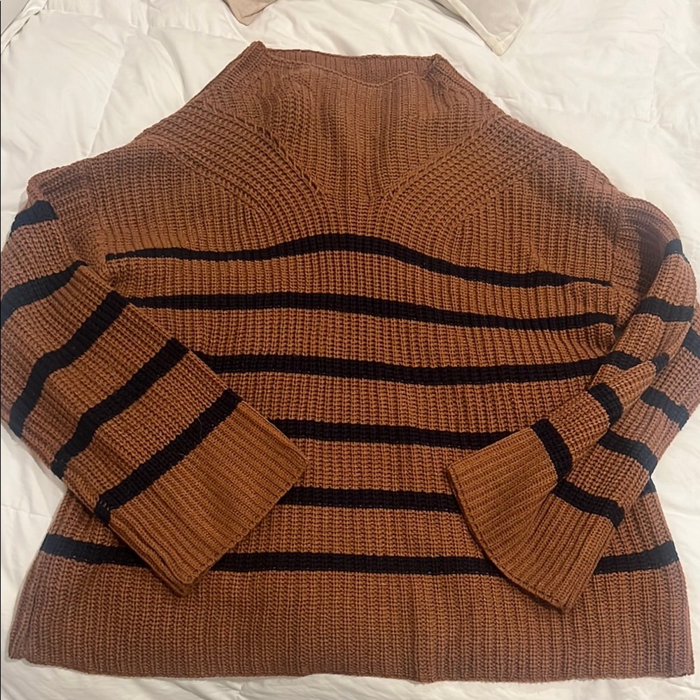 Striped Brown and Black Women's Sweater